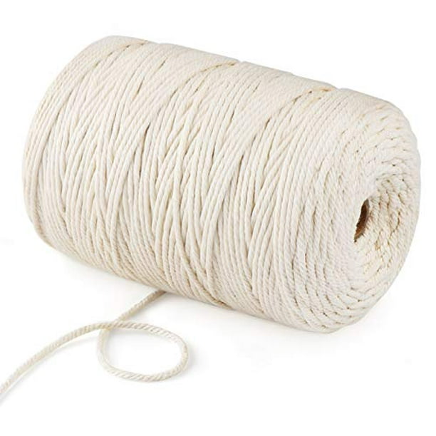 Natural Beige Macrame Rope Twisted Cotton Cord String Gardening Gift Wrapping